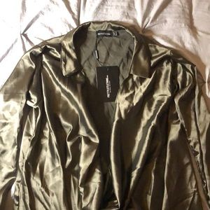 Olive green long sleeve blouse